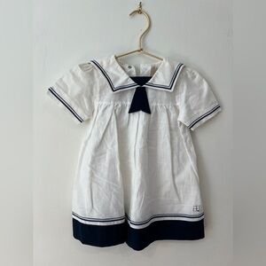 Emile et Rose baby girl sailor dress 12 months new with tags with slight flaws